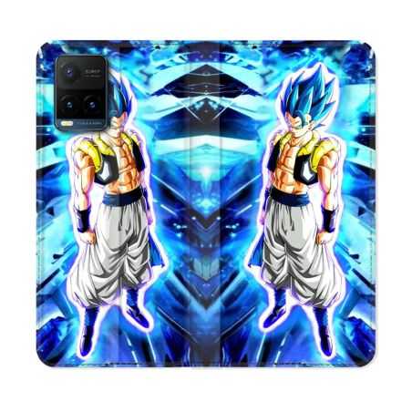 Housse cuir portefeuille Pour Vivo Y21 / Y21S / Y33S Manga Dragon Ball Gogeta Lumiere