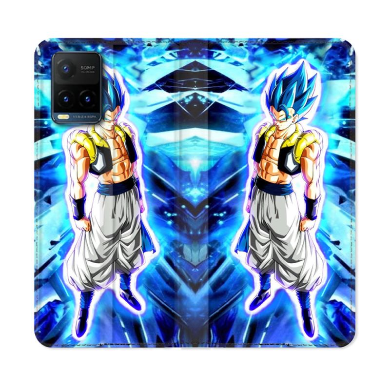 Housse cuir portefeuille Pour Vivo Y21 / Y21S / Y33S Manga Dragon Ball Gogeta Lumiere