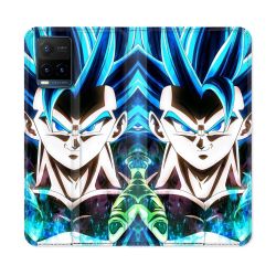 Housse cuir portefeuille Pour Vivo Y21 / Y21S / Y33S Manga Dragon Ball Gogeta Visage