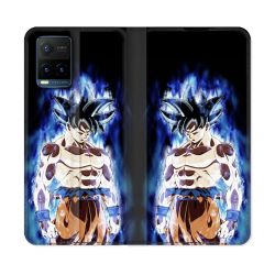 Housse cuir portefeuille Pour Vivo Y21 / Y21S / Y33S Manga Dragon Ball Sangoku Noir