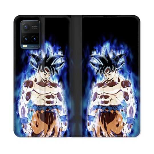 Housse cuir portefeuille Pour Vivo Y21 / Y21S / Y33S Manga Dragon Ball Sangoku Noir