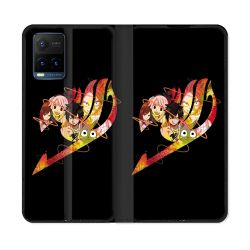 Housse cuir portefeuille Pour Vivo Y21 / Y21S / Y33S Manga Fairy Tail Logo Noir