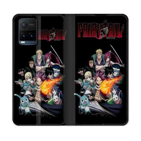 Housse cuir portefeuille Pour Vivo Y21 / Y21S / Y33S Manga Fairy Tail Logo Team