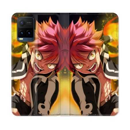 Housse cuir portefeuille Pour Vivo Y21 / Y21S / Y33S Manga Fairy Tail Natsu