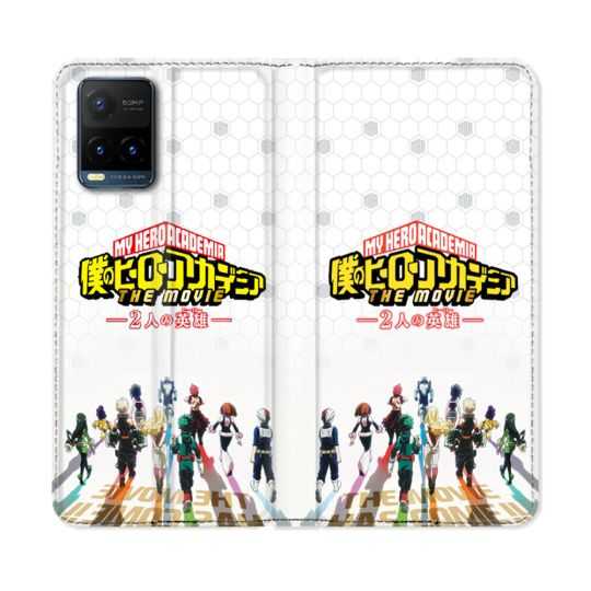 Housse cuir portefeuille Pour Vivo Y21 / Y21S / Y33S Manga My Hero Academia Blanc