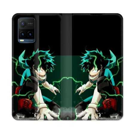 Housse cuir portefeuille Pour Vivo Y21 / Y21S / Y33S Manga My Hero Academia Deku