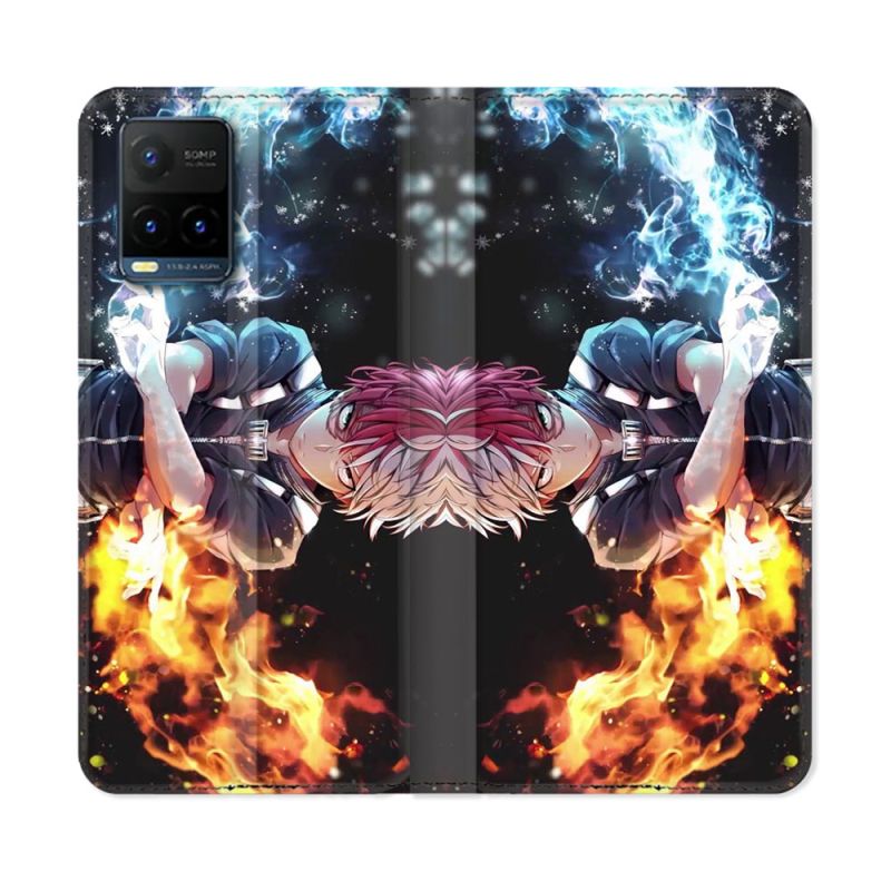 Housse cuir portefeuille Pour Vivo Y21 / Y21S / Y33S Manga My Hero Academia Shoto