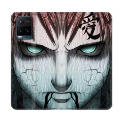 Housse cuir portefeuille Pour Vivo Y21 / Y21S / Y33S Manga Naruto Gaara
