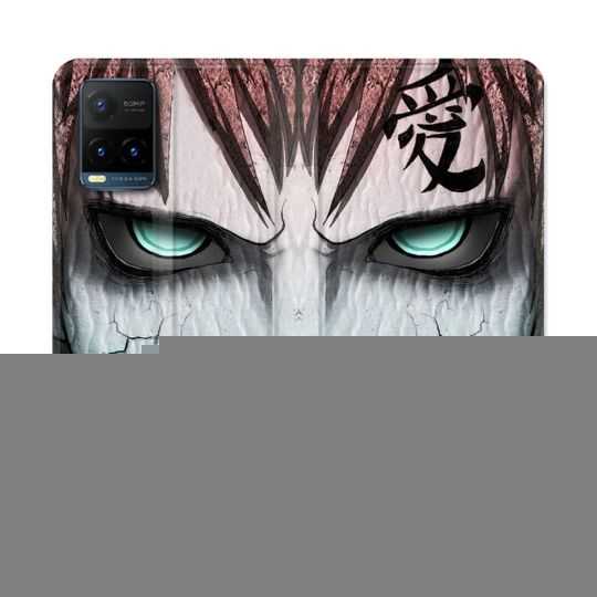 Housse cuir portefeuille Pour Vivo Y21 / Y21S / Y33S Manga Naruto Gaara