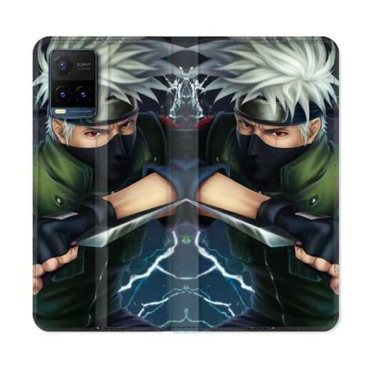 Housse cuir portefeuille Pour Vivo Y21 / Y21S / Y33S Manga Naruto Kakashi