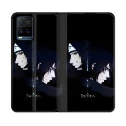 Housse cuir portefeuille Pour Vivo Y21 / Y21S / Y33S Manga Naruto Sasuke Itachi