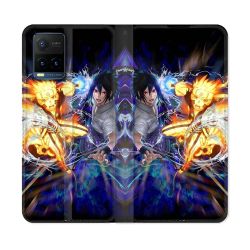 Housse cuir portefeuille Pour Vivo Y21 / Y21S / Y33S Manga Naruto VS