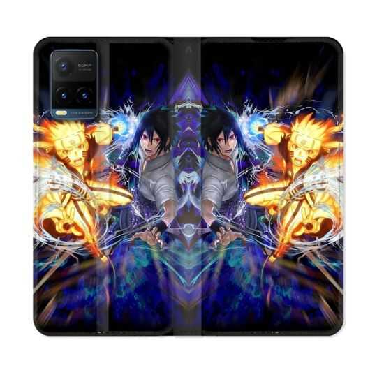 Housse cuir portefeuille Pour Vivo Y21 / Y21S / Y33S Manga Naruto VS