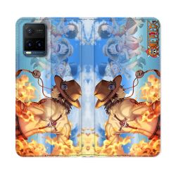 Housse cuir portefeuille Pour Vivo Y21 / Y21S / Y33S Manga One Piece Ace Color