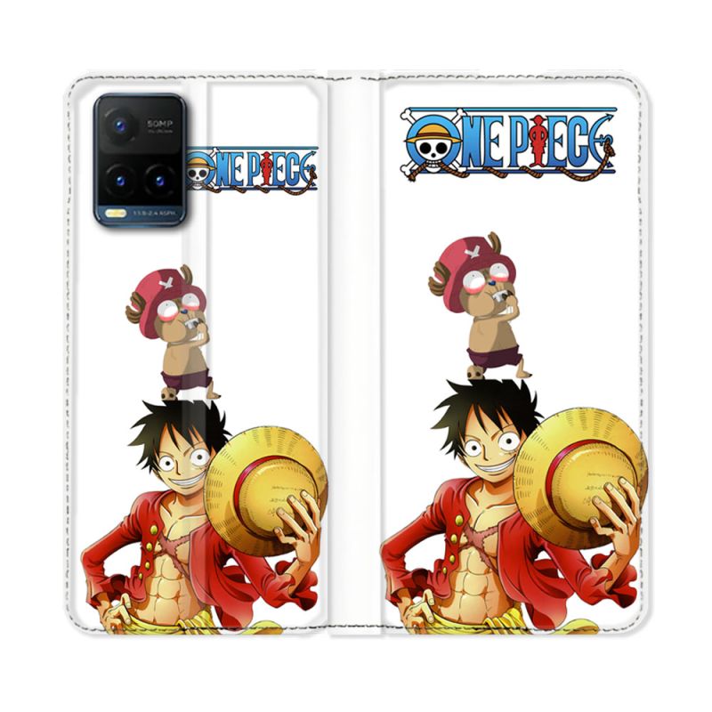 Housse cuir portefeuille Pour Vivo Y21 / Y21S / Y33S Manga One Piece Chopper