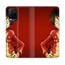 Housse cuir portefeuille Pour Vivo Y21 / Y21S / Y33S Manga One Piece Luffy