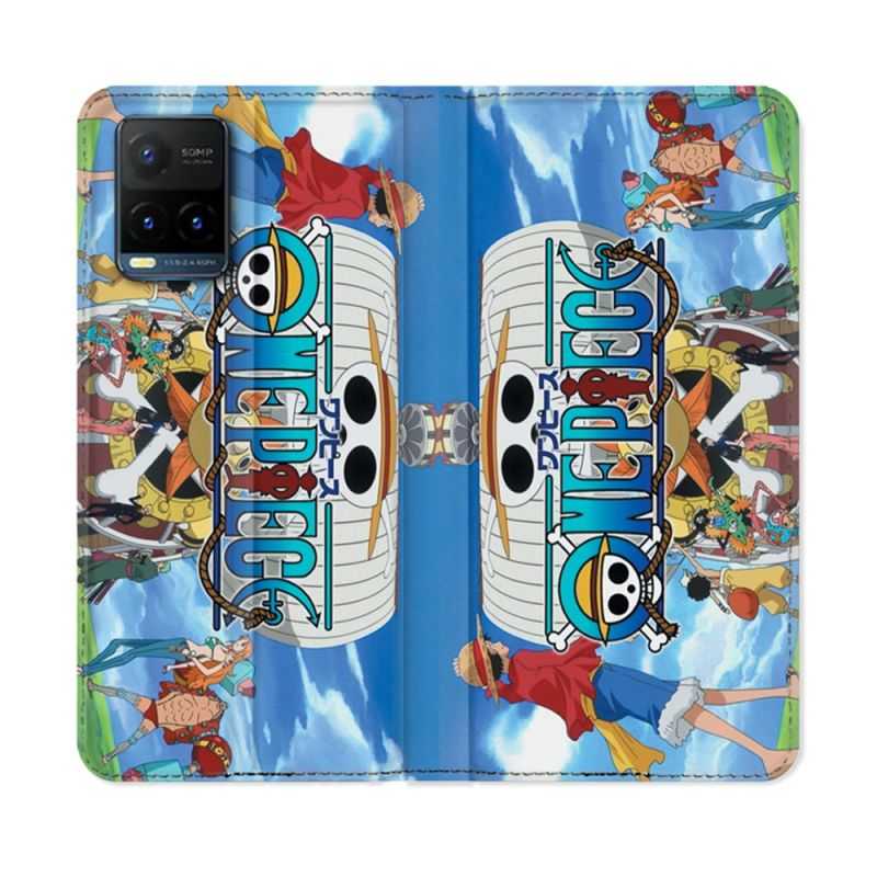 Housse cuir portefeuille Pour Vivo Y21 / Y21S / Y33S Manga One Piece Sunny