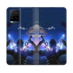 Housse cuir portefeuille Pour Vivo Y21 / Y21S / Y33S Manga SAO sword Art Online Epee