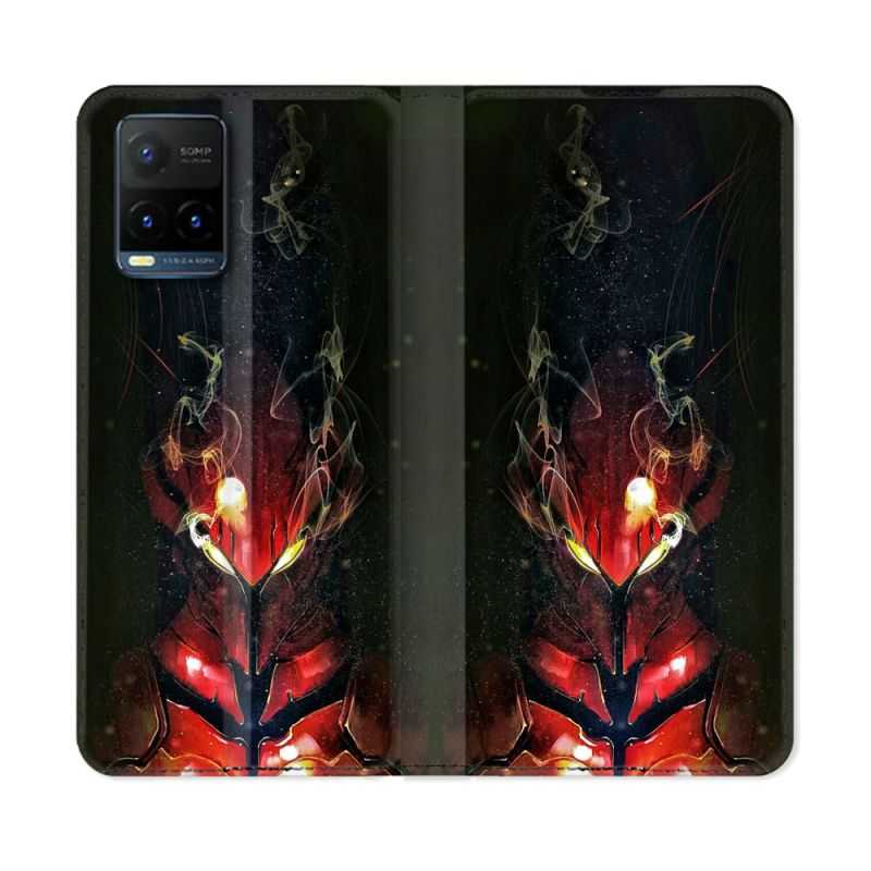 Housse cuir portefeuille Pour Vivo Y21 / Y21S / Y33S Manga Solo Leveling Igris