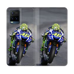 Housse cuir portefeuille Pour Vivo Y21 / Y21S / Y33S Moto Course GP Wheeling 46