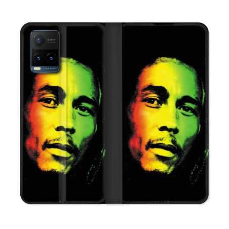 Housse cuir portefeuille Pour Vivo Y21 / Y21S / Y33S Musique Bob Marley 2