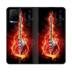 Housse cuir portefeuille Pour Vivo Y21 / Y21S / Y33S Musique Guitare Electrique