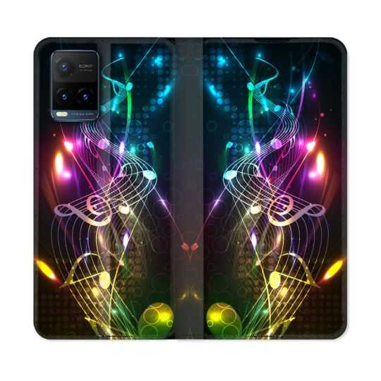 Housse cuir portefeuille Pour Vivo Y21 / Y21S / Y33S Musique Partition Multicolore