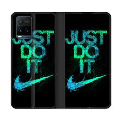 Housse cuir portefeuille Pour Vivo Y21 / Y21S / Y33S Nike Just Do It