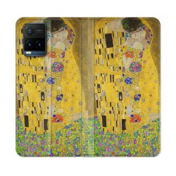 Housse cuir portefeuille Pour Vivo Y21 / Y21S / Y33S Peinture Le Baiser