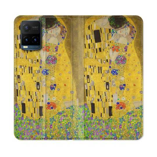Housse cuir portefeuille Pour Vivo Y21 / Y21S / Y33S Peinture Le Baiser