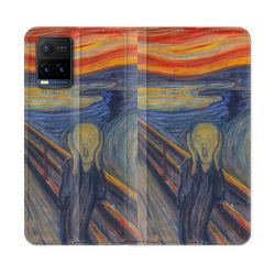 Housse cuir portefeuille Pour Vivo Y21 / Y21S / Y33S Peinture Le Cri