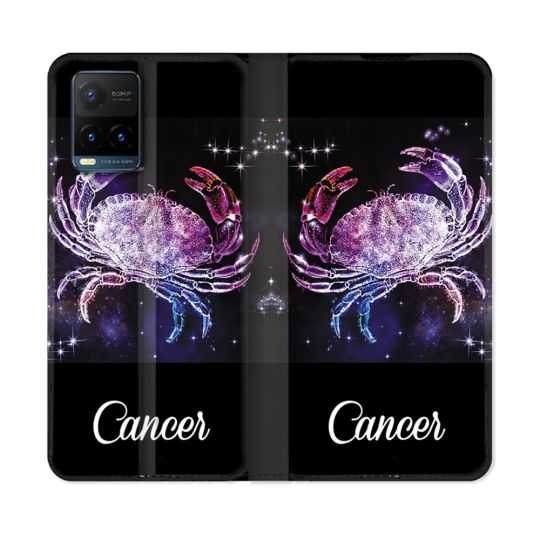 Housse cuir portefeuille Pour Vivo Y21 / Y21S / Y33S Signe Zodiaque 2 Cancer