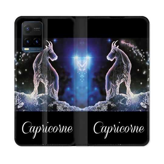 Housse cuir portefeuille Pour Vivo Y21 / Y21S / Y33S Signe Zodiaque 2 Capricorne