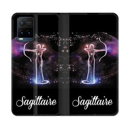 Housse cuir portefeuille Pour Vivo Y21 / Y21S / Y33S Signe Zodiaque 2 Sagittaire