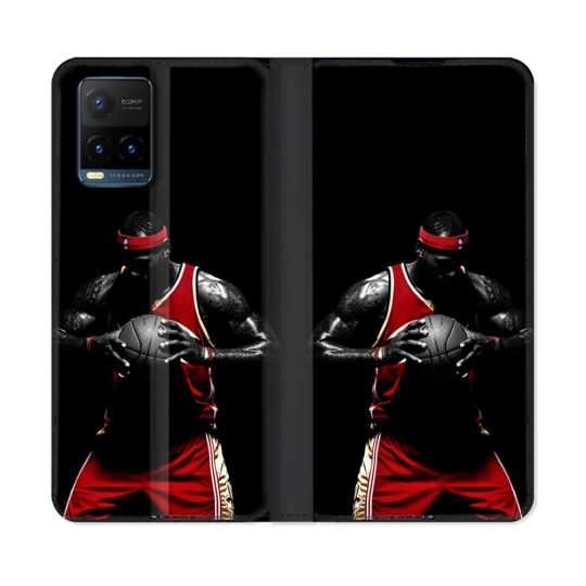 Housse cuir portefeuille Pour Vivo Y21 / Y21S / Y33S Sport Basketeur