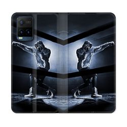 Housse cuir portefeuille Pour Vivo Y21 / Y21S / Y33S Sport Boxe Poing