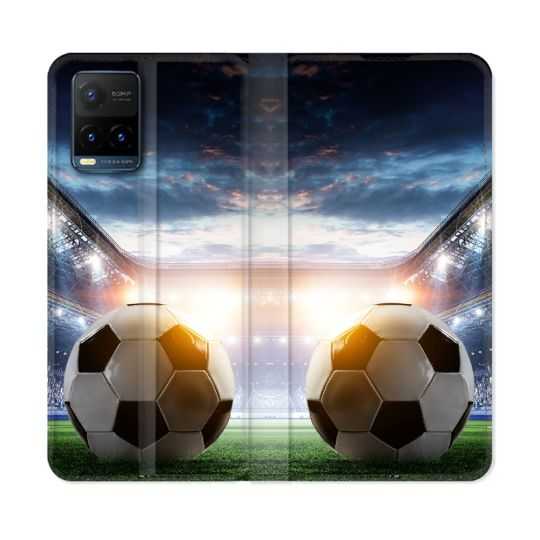 Housse cuir portefeuille Pour Vivo Y21 / Y21S / Y33S Sport Football Stade