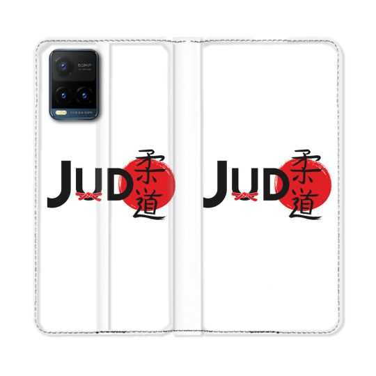 Housse cuir portefeuille Pour Vivo Y21 / Y21S / Y33S Sport Judo Logo