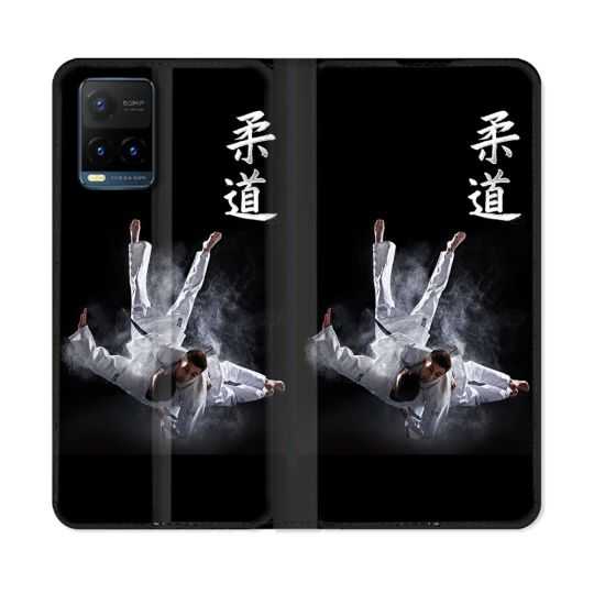 Housse cuir portefeuille Pour Vivo Y21 / Y21S / Y33S Sport Judo Noir
