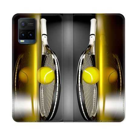 Housse cuir portefeuille Pour Vivo Y21 / Y21S / Y33S Sport Tennis Reflet