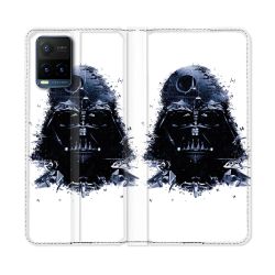 Housse cuir portefeuille Pour Vivo Y21 / Y21S / Y33S Star Wars - Dark Vador Blanc