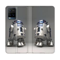 Housse cuir portefeuille Pour Vivo Y21 / Y21S / Y33S Star Wars - R2D2