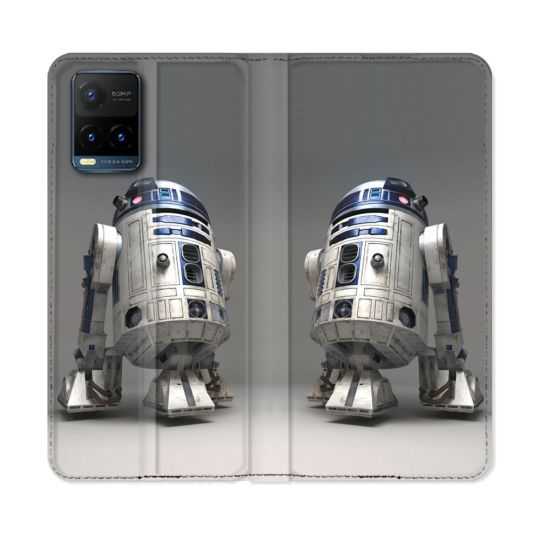 Housse cuir portefeuille Pour Vivo Y21 / Y21S / Y33S Star Wars - R2D2