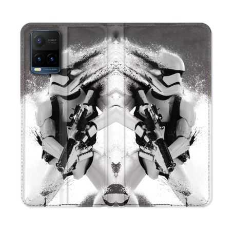 Housse cuir portefeuille Pour Vivo Y21 / Y21S / Y33S Star Wars - Trooper