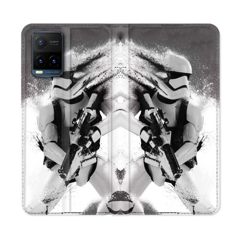 Housse cuir portefeuille Pour Vivo Y21 / Y21S / Y33S Star Wars - Trooper