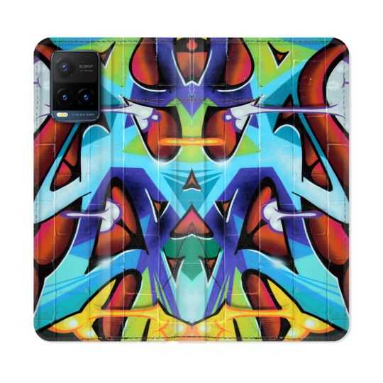 Housse cuir portefeuille Pour Vivo Y21 / Y21S / Y33S Street Art Graf Color