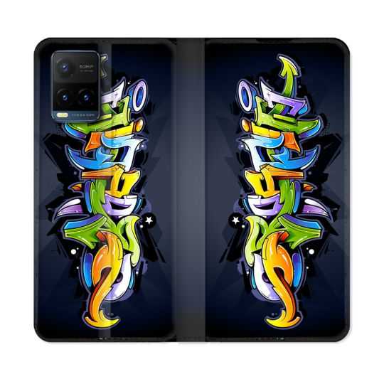 Housse cuir portefeuille Pour Vivo Y21 / Y21S / Y33S Street Art Graffiti