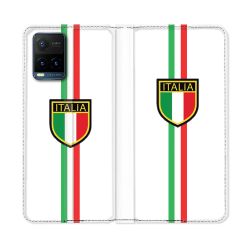 Housse cuir portefeuille Pour Vivo Y21 / Y21S / Y33S Voyage Italie 3 Blanc