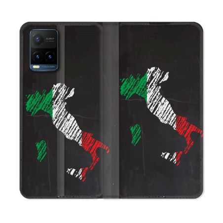 Housse cuir portefeuille Pour Vivo Y21 / Y21S / Y33S Voyage Italie Botte