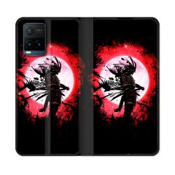 Housse cuir portefeuille Pour Vivo Y21 / Y21S / Y33S Voyage Japon Samourai